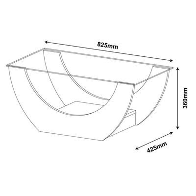 Mesa De Centro Curva Tampo Em Vidro 36 Cm 4616 Arly Cinamomo