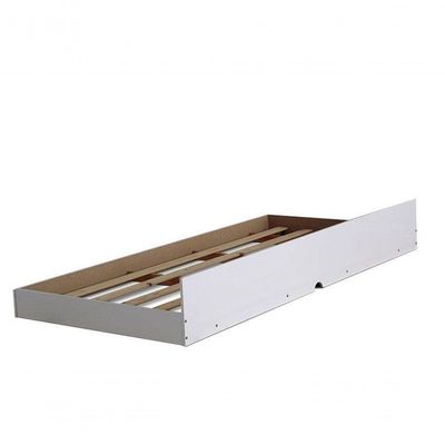 Cama Solteiro Barcelona Branco E Preto Com Cama Auxiliar - Tebarrot