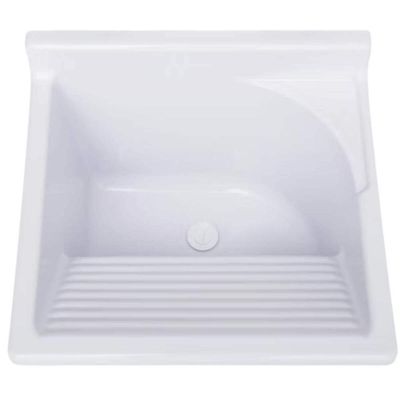Tanque com Gabinete Lavar Roupas Preto 20L 46x43x93cm Armário Lavanderia Área de Serviço