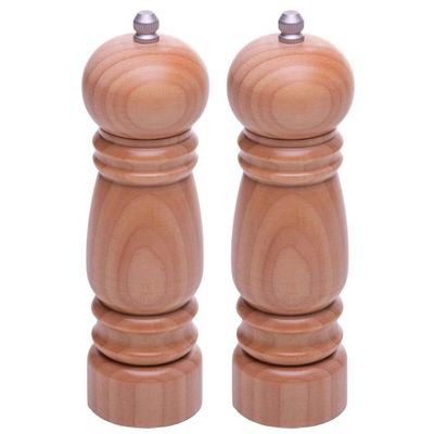 Kit 2 Moedores de Sal Pimenta Nature 5x17cm Bambu Lyor Triturador Temperos Condimentos Cozinha