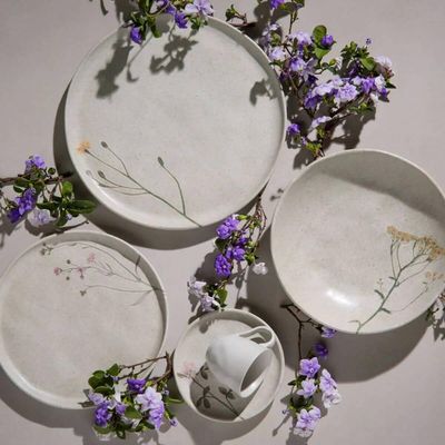 Prato para Sobremesa Raso 21,5cm Porto Brasil Cerâmica Bio Campestre Off White
