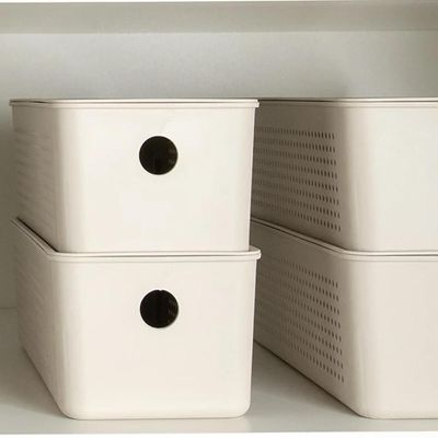 Cesto Organizador Multiuso 26x12x13cm Empilhável Perfurações 4,2L Flow Retangular