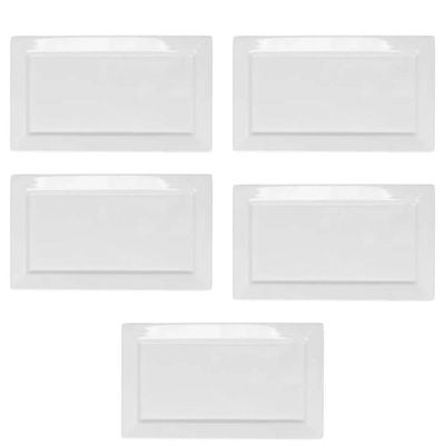 Jogo 5 Travessas Bandeja Rasa Melamina Branca 35x20cm Servir Restaurante Buffet Wolff