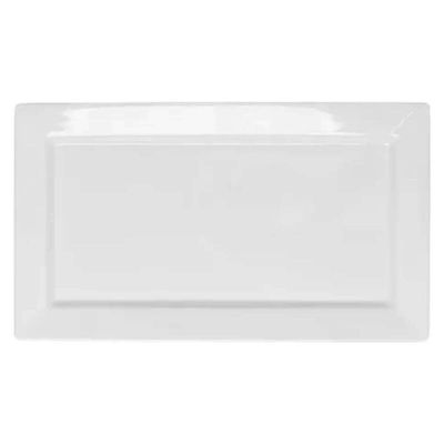 Jogo 5 Travessas Bandeja Rasa Melamina Branca 35x20cm Servir Restaurante Buffet Wolff