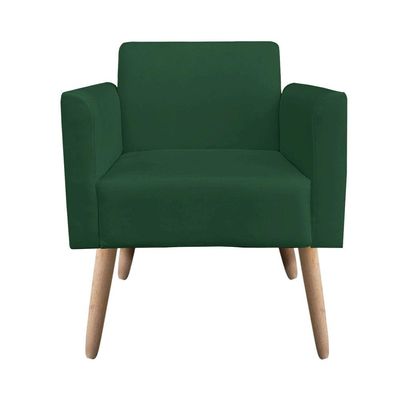 Kit 02 Poltronas Marisa Suede Pés Palito l Verde