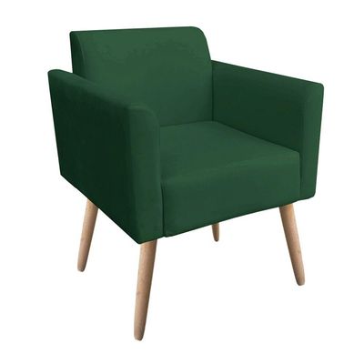 Kit 02 Poltronas Marisa Suede Pés Palito l Verde