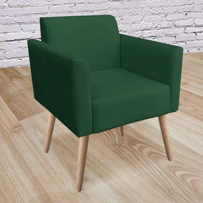 Kit 02 Poltronas Marisa Suede Pés Palito l Verde