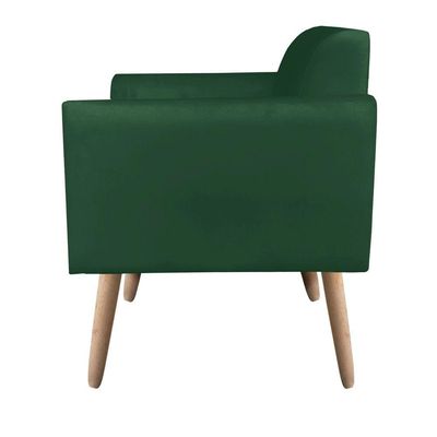 Kit 02 Poltronas Marisa Suede Pés Palito l Verde