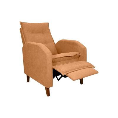 Poltrona Amamentação Luxo Reclinável Com Assento Confortável Yaris Matrix Boucle Mostarda