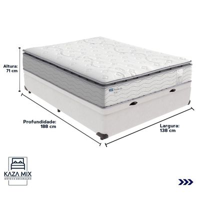Cama Box Baú Casal E Colchão Molas Ensacadas Amsterdã Probel Branco
