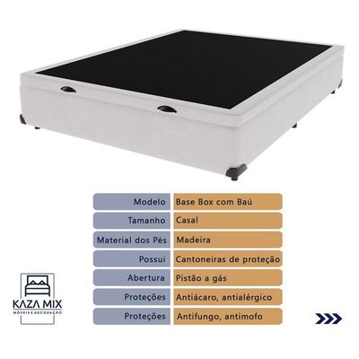Cama Box Baú Casal E Colchão Molas Ensacadas Amsterdã Probel Branco