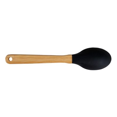 Colher Silicone e Bamboo Preto
