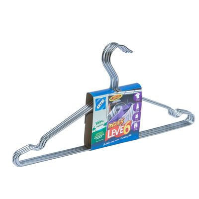 Kit 60 Cabides Cromado Arthi