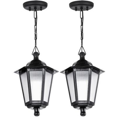 Kit 2 Pendentes Luminária Teto Gregos Colonial Clássica Vintage Retro Preto E27 Bivolt