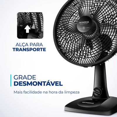 Ventilador de Mesa 30cm Super Power Mondial Preto 60W VSP-30-B 220