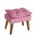 Poltrona e Puff Opala Suede Rose Smf Decor