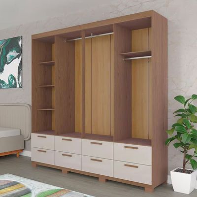 Guarda-Roupa Casal Coimbra 8 Portas 8 Gavetas Bartira Capuccino