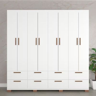 Guarda-Roupa Casal Coimbra 8 Portas 8 Gavetas Bartira Branco