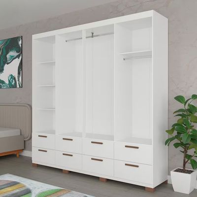 Guarda-Roupa Casal Coimbra 8 Portas 8 Gavetas Bartira Branco
