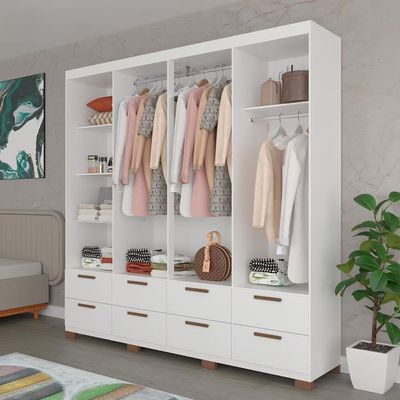 Guarda-Roupa Casal Coimbra 8 Portas 8 Gavetas Bartira Branco
