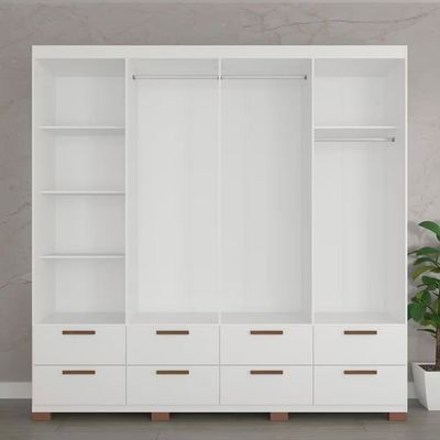 Guarda-Roupa Casal Coimbra 8 Portas 8 Gavetas Bartira Branco