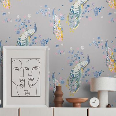Papel de Parede House of Turnowsky Floral Cinza 389065