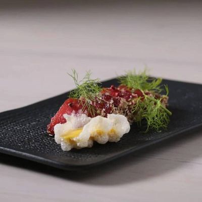 Jogo 6 Travessas Juta Preto Matte 18x14cm Sushi Cerâmica Petiscos Retangular Porto Brasil