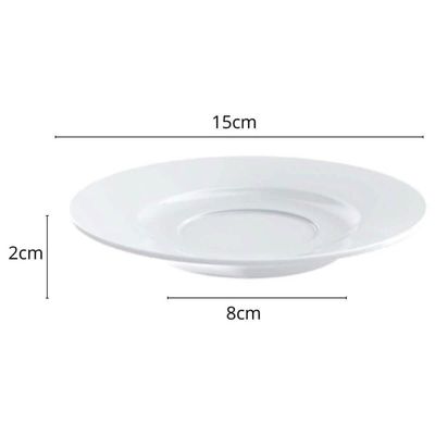 Jogo 6 Xícaras de Chá com Pires 185ml Porcelana Branca Leonora Tramontina Café Mesa Posta