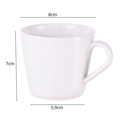 Jogo 6 Xícaras de Chá com Pires 185ml Porcelana Branca Leonora Tramontina Café Mesa Posta