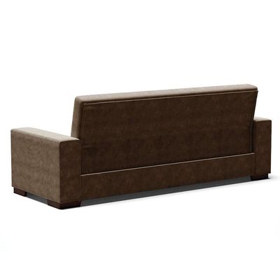 Sofá Cama 02 Lugares Lisboa Suede Pés De Madeira Cor Marrom