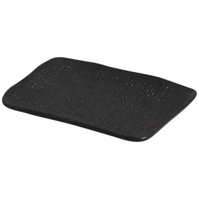 Travessa Juta 18x14cm Preto Matte Cerâmica Servir Sushi Retangular Petiscos