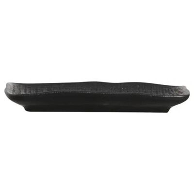 Travessa Juta 18x14cm Preto Matte Cerâmica Servir Sushi Retangular Petiscos