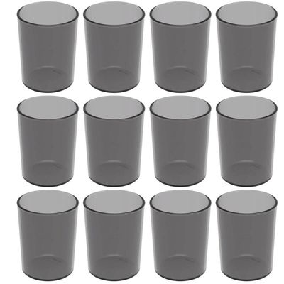 Conjunto 12 Copos Crippa 400ml Fumê Plástico Água Suco Escolar Restaurante Bar