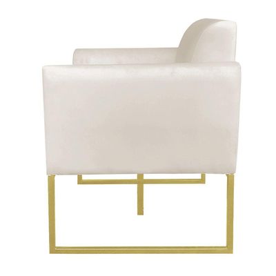 01 Namoradeira E 01 Poltrona Marisa Suede Bege