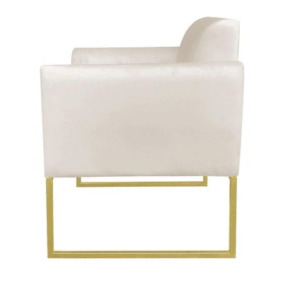 01 Namoradeira E 01 Poltrona Marisa Suede Bege