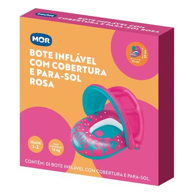 Bote Inflável com Cobertura - Rosa e Azul Bote Inflável com Cobertura - ROSAZUL