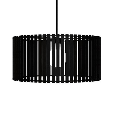 Luminária Pendente Berlim Modelo Ripado - Preta