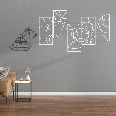 Quadro De Parede Molduras 5 Peças Em Mdf-branco