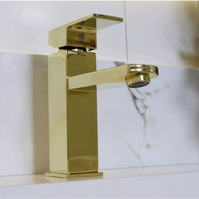 Torneira Monocomando Misturador Banheiro Cuba Dourado Gold
