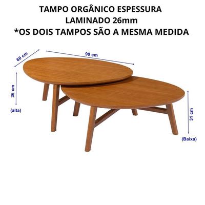 Mesa De Centro Para Sala Grande Organica Manaus Base Madeira