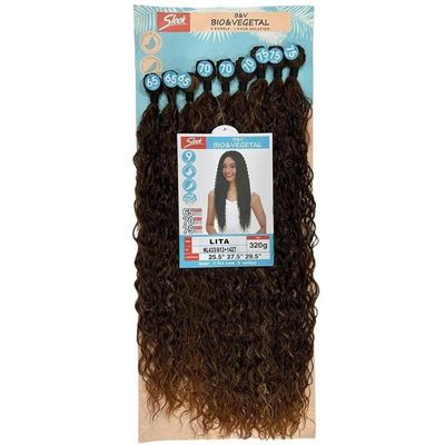 Cabelo Cacheado Oganico De Bio Fibra Sleek - Lita 320g Cor:hl433-613+1427