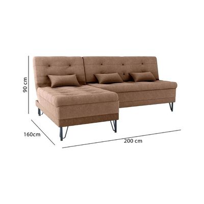 Sofá Cama 3 Lugares Com Chass Casal Luxo Premium Nice Matrix Boucle Marrom