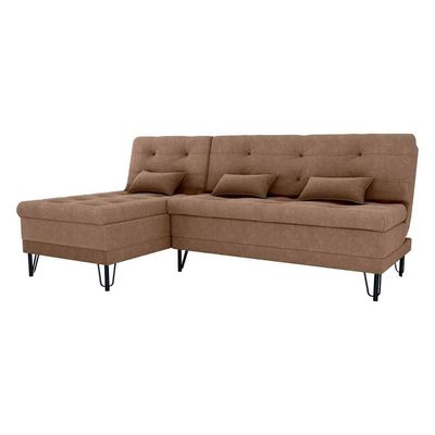Sofá Cama 3 Lugares Com Chass Casal Luxo Premium Nice Matrix Boucle Marrom