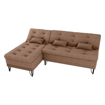 Sofá Cama 3 Lugares Com Chass Casal Luxo Premium Nice Matrix Boucle Marrom