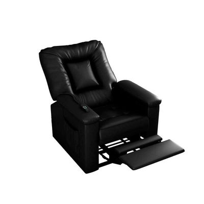 Poltrona Do Papai Eletrica Super Luxo Com Controle Remoto Porshe Matrix Sintetico Preto