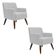 Kit 2 Poltronas Nagoya Pés Madeira Corano Branco Gran Belo
