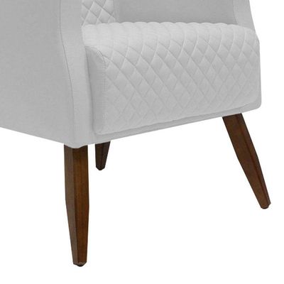 Kit 2 Poltronas Nagoya Pés Madeira Corano Branco Gran Belo