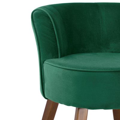 Kit 02 Poltronas Pés de Madeira Ayla Veludo Verde Gran Belo