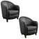 Kit 2 Poltronas Kairós com Pés Madeira Couro Negro