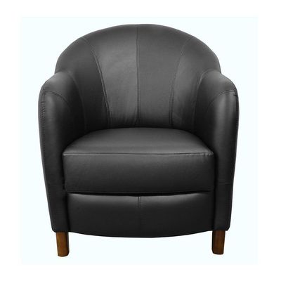 Kit 2 Poltronas Kairós com Pés Madeira Couro Negro
